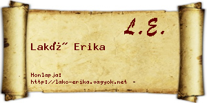 Lakó Erika névjegykártya
