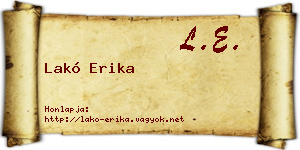 Lakó Erika névjegykártya